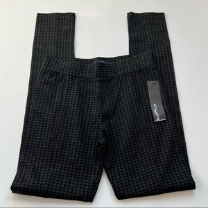 Cheryl Nash NWT Houndstooth Pull On Leggings Size Small Gray Black
